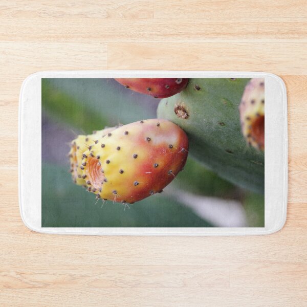 Item preview, Close-Up Of Ripe Prickly Pear Cactus Fruit On Green Opuntia Pad Macro Desert Plant designed and sold by Nmallia.