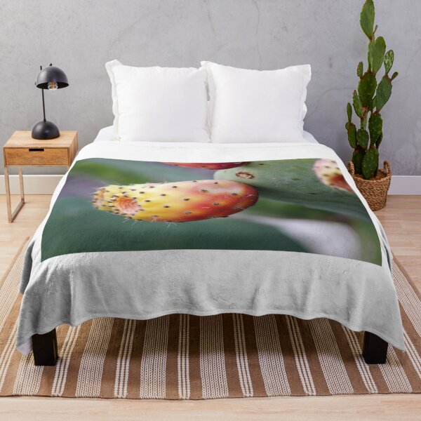 Item preview, Close-Up Of Ripe Prickly Pear Cactus Fruit On Green Opuntia Pad Macro Desert Plant designed and sold by Nmallia.
