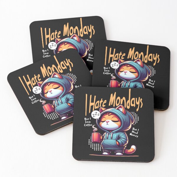 Item preview, I Hate Mondays Funny Sleepy Cat Coffee Lover Graphic designed and sold by VantaStudios05.