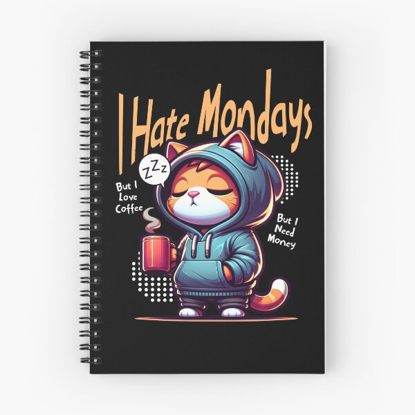Item preview, I Hate Mondays Funny Sleepy Cat Coffee Lover Graphic designed and sold by VantaStudios05.