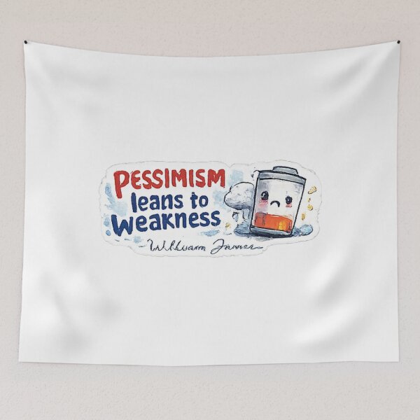 Item preview, Pessimism Leads to Weakness William James Quote Sticker | Positive Mindset Motivation Design | Inspirational Mental Strength Artwork designed and sold by myteesmypassion.