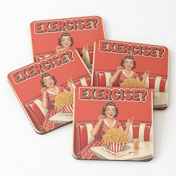 Item preview, Exercise? I thought you said extra fries Funny Vintage Retro Office Humor designed and sold by Retro-Anime9.