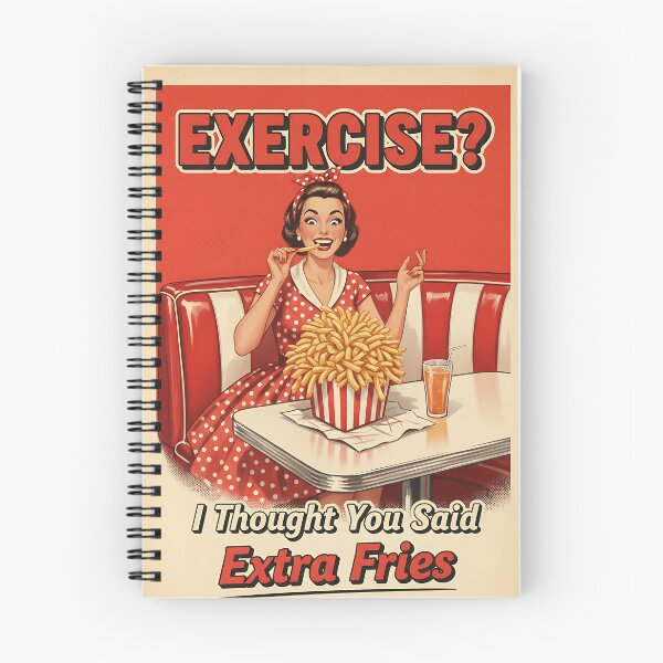 Item preview, Exercise? I thought you said extra fries Funny Vintage Retro Office Humor designed and sold by Retro-Anime9.