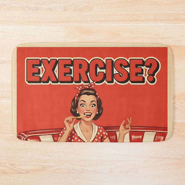 Item preview, Exercise? I thought you said extra fries Funny Vintage Retro Office Humor designed and sold by Retro-Anime9.