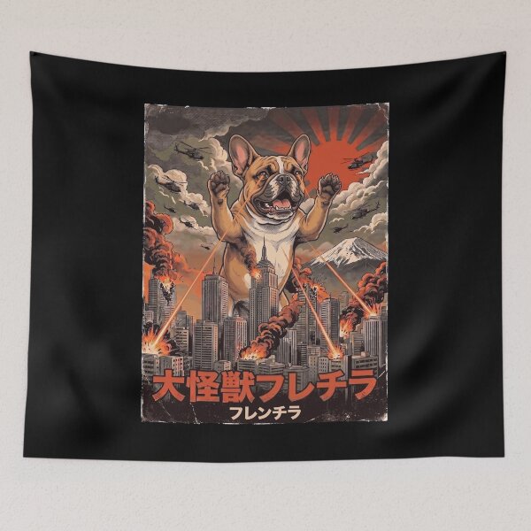 Item preview, French Bulldog Dogzilla Japanese Fuji Art Dog Owner designed and sold by DoodleTortle.
