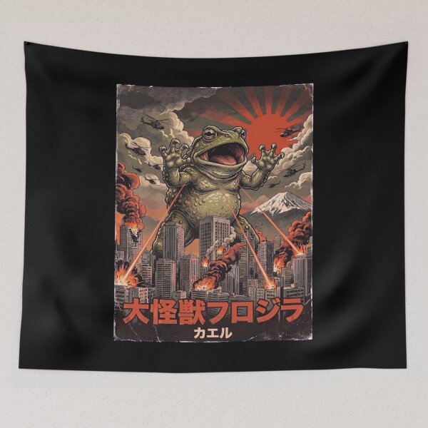 Artikelvorschau, Frogzilla Japanische Fuji-Kunst Tier Froschliebhaber entworfen und verkauft von DoodleTortle.
