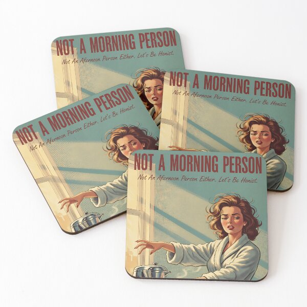 Item preview, Not a Morning Person Vintage Retro Mom Joke designed and sold by Retro-Anime9.
