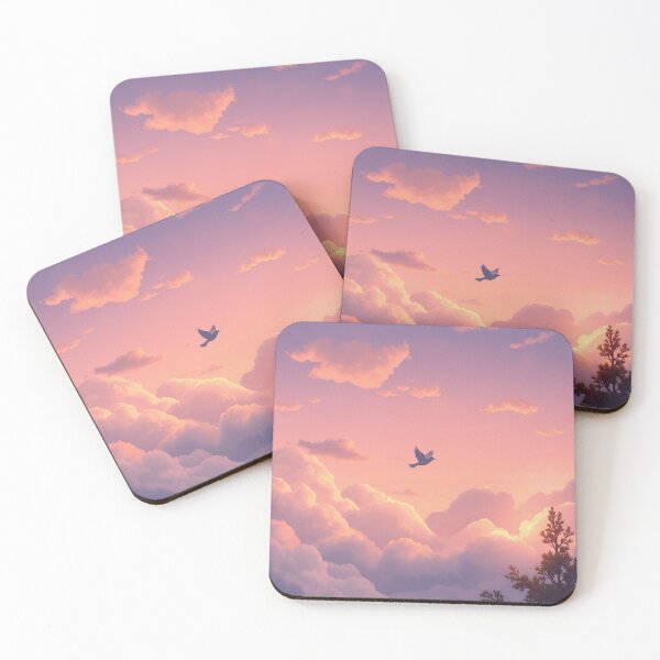 Item preview, Cute Bird Flying Over Pastel Clouds designed and sold by Faeblehoarder.