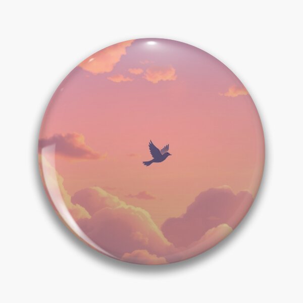 Item preview, Cute Bird Flying Over Pastel Clouds designed and sold by Faeblehoarder.