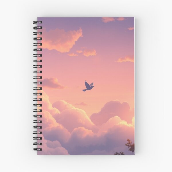 Item preview, Cute Bird Flying Over Pastel Clouds designed and sold by Faeblehoarder.