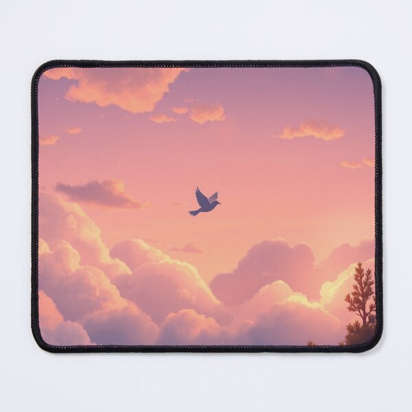 Item preview, Cute Bird Flying Over Pastel Clouds designed and sold by Faeblehoarder.