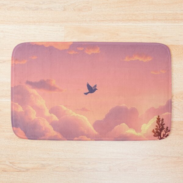 Item preview, Cute Bird Flying Over Pastel Clouds designed and sold by Faeblehoarder.