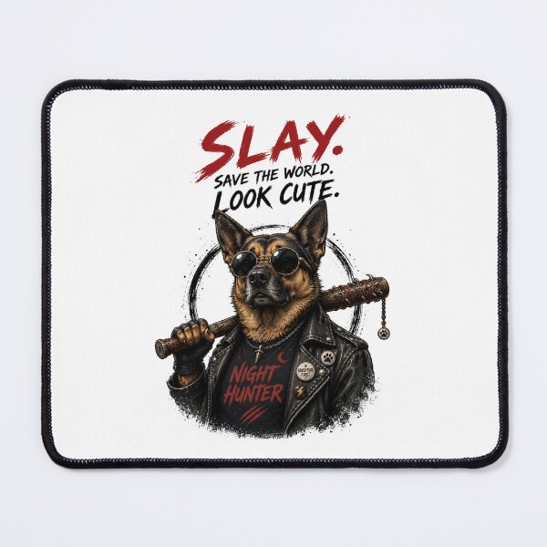 Item preview, Night Hunter Dog – Cool German Shepherd Graphic T-Shirt Design designed and sold by Newthingzy.