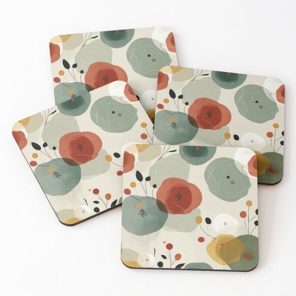 Item preview, Soft Romantic Abstract Flowing Shapes Whimsical  Floral Pattern designed and sold by GrinGalore.