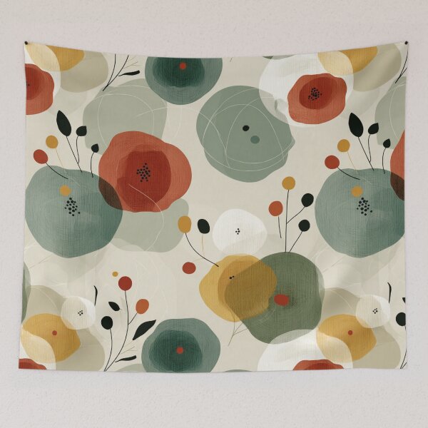 Item preview, Soft Romantic Abstract Flowing Shapes Whimsical  Floral Pattern designed and sold by GrinGalore.