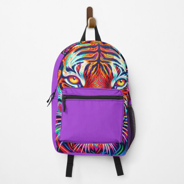 Item preview, Psychedelic neon tiger full of energy and intense colors in a powerful art scene designed and sold by FotoworldEdel.