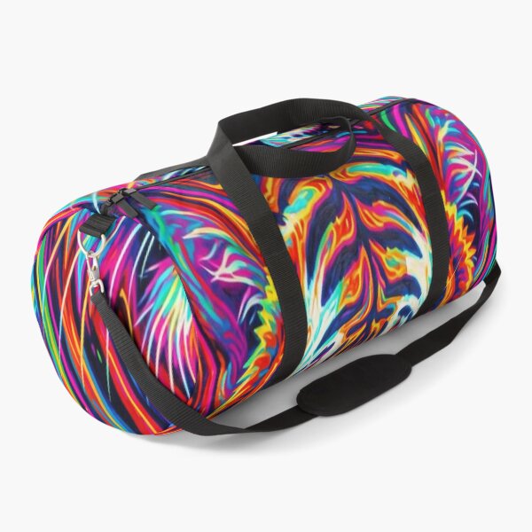 Item preview, Psychedelic neon tiger full of energy and intense colors in a powerful art scene designed and sold by FotoworldEdel.
