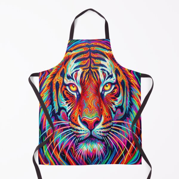 Item preview, Psychedelic neon tiger full of energy and intense colors in a powerful art scene designed and sold by FotoworldEdel.