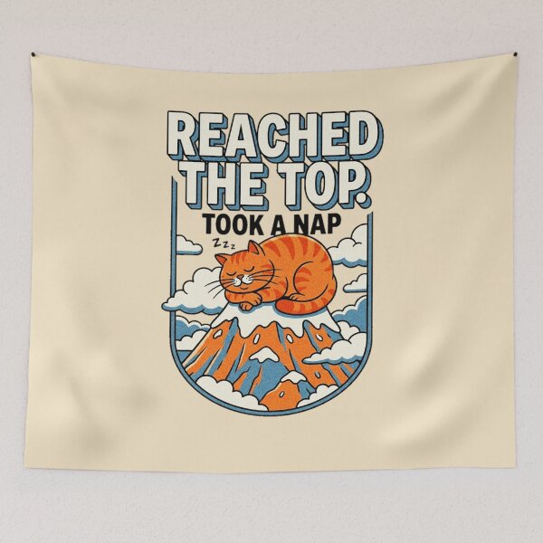Item preview, Peak Lazy Reached The Top Took A Nap Cat Graphic — Funny Lazy Cat Humor  designed and sold by SkTee2k.