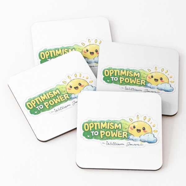 Item preview, Optimism Leads to Power William James Quote Sticker | Positive Mindset Motivation Design | Inspirational Sunshine Artwork designed and sold by myteesmypassion.