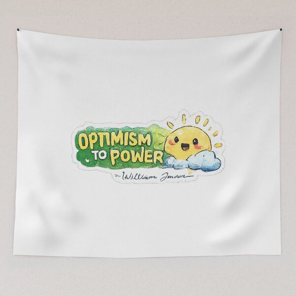 Item preview, Optimism Leads to Power William James Quote Sticker | Positive Mindset Motivation Design | Inspirational Sunshine Artwork designed and sold by myteesmypassion.