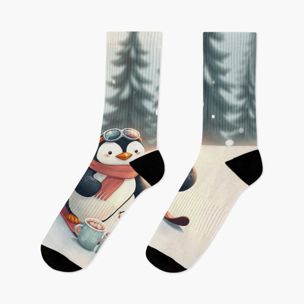 Item preview, Cute Penguin Skiing Poster designed and sold by Faeblehoarder.