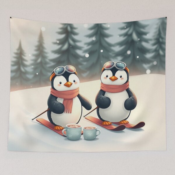 Item preview, Cute Penguin Skiing Poster designed and sold by Faeblehoarder.