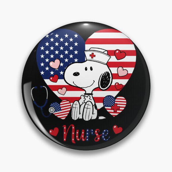 Item preview, Snoopy Nurse American Flag Heart Healthcare Professional designed and sold by LysiTHWIP.