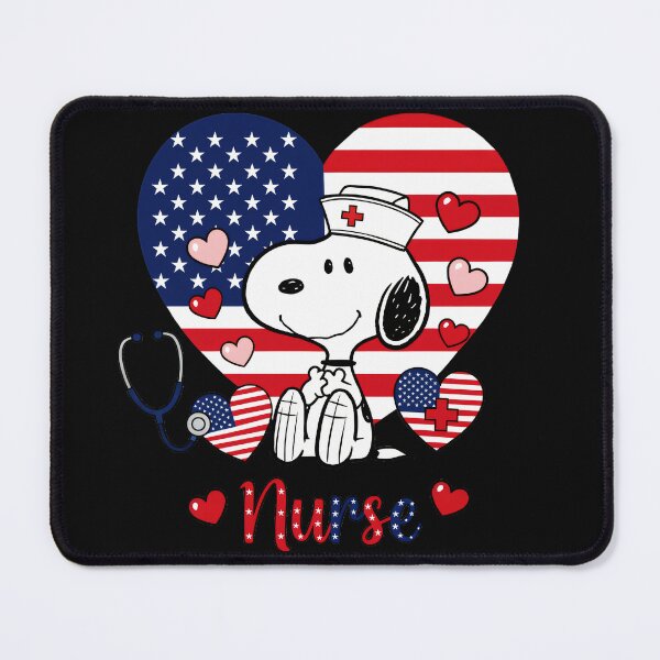 Item preview, Snoopy Nurse American Flag Heart Healthcare Professional designed and sold by LysiTHWIP.