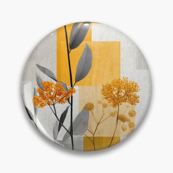 Item preview, Soft Romantic Abstract Botanical Gray Turmeric Pattern designed and sold by GrinGalore.