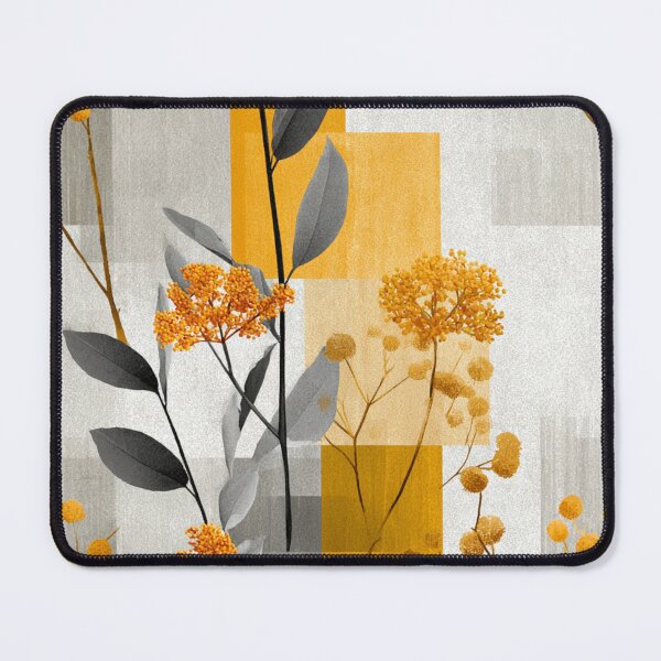 Item preview, Soft Romantic Abstract Botanical Gray Turmeric Pattern designed and sold by GrinGalore.