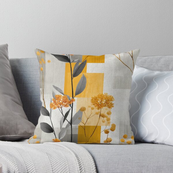 Item preview, Soft Romantic Abstract Botanical Gray Turmeric Pattern designed and sold by GrinGalore.
