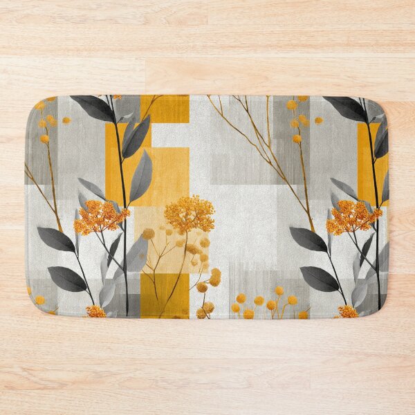 Item preview, Soft Romantic Abstract Botanical Gray Turmeric Pattern designed and sold by GrinGalore.