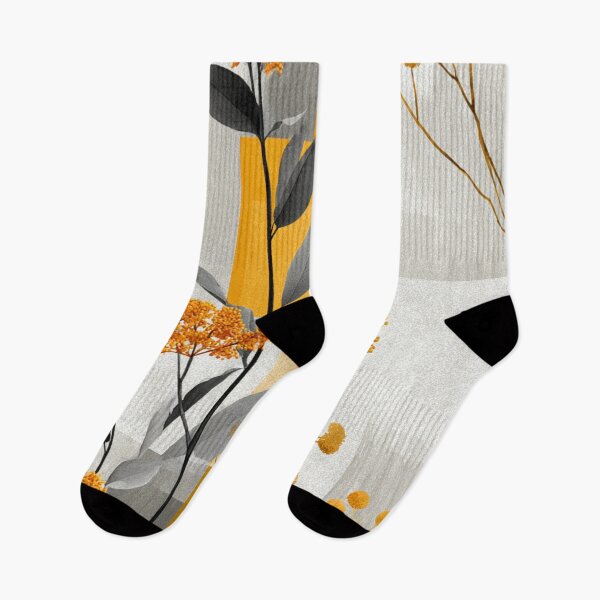 Item preview, Soft Romantic Abstract Botanical Gray Turmeric Pattern designed and sold by GrinGalore.