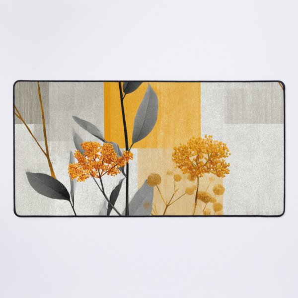 Item preview, Soft Romantic Abstract Botanical Gray Turmeric Pattern designed and sold by GrinGalore.