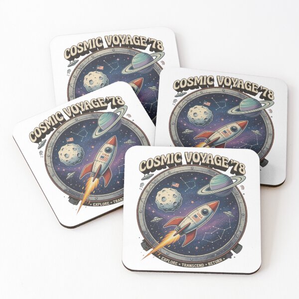 Item preview, Cosmic Voyage 1978 Rocket Moon UFO | Retro Space Patch designed and sold by ASTRA-TMD.