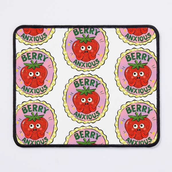 Item preview, Berry Anxious – Cute Anxious Strawberry Sticker designed and sold by chupichapa.