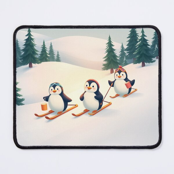 Item preview, Skiing Penguins with Hot Cocoa designed and sold by Faeblehoarder.