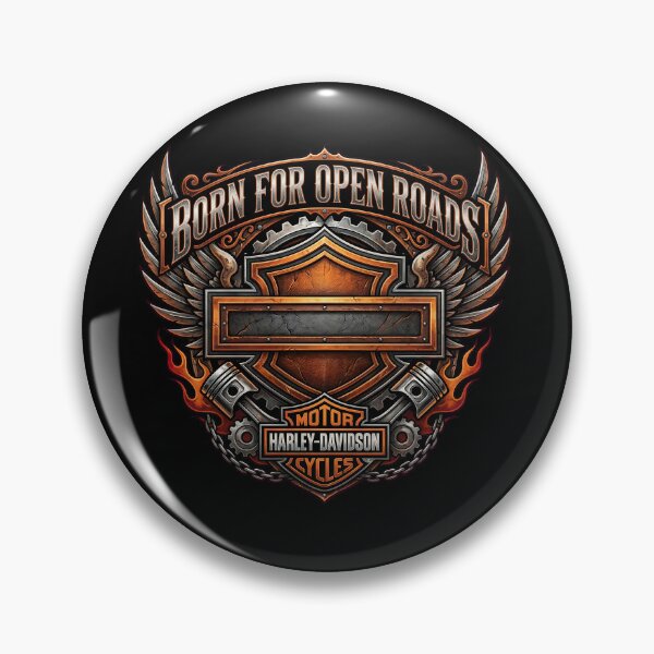 Item preview, Harley Davidson Born For Open Roads Vintage Custom Motorcycle Print designed and sold by enzoade.