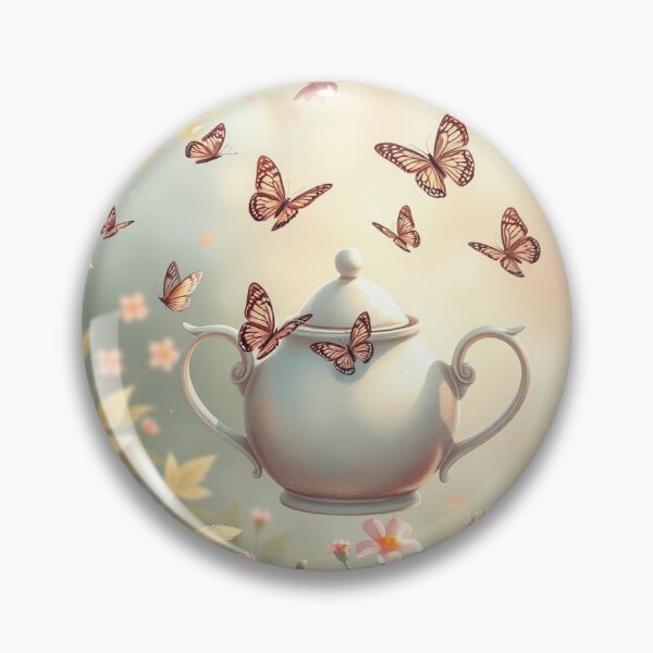 Item preview, Whimsical Butterflies Dancing Around Teapot designed and sold by Faeblehoarder.