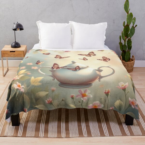 Item preview, Whimsical Butterflies Dancing Around Teapot designed and sold by Faeblehoarder.