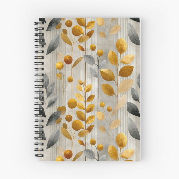Item preview, Soft Romantic Abstract Botanical Golden Gray Pattern designed and sold by GrinGalore.
