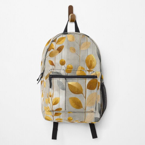 Item preview, Soft Romantic Abstract Botanical Golden Gray Pattern designed and sold by GrinGalore.