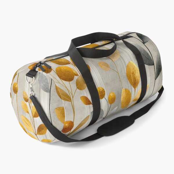 Item preview, Soft Romantic Abstract Botanical Golden Gray Pattern designed and sold by GrinGalore.