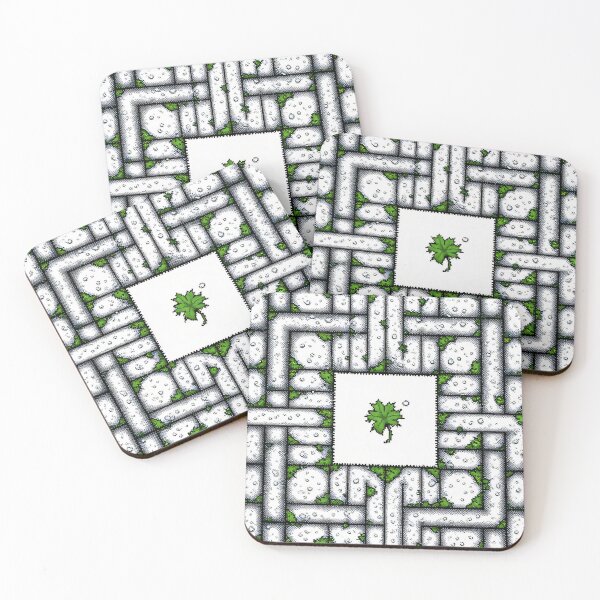 Item preview, Pixel art labyrinth with a cloverleaf at its center designed and sold by Mianku | Für das Leben.