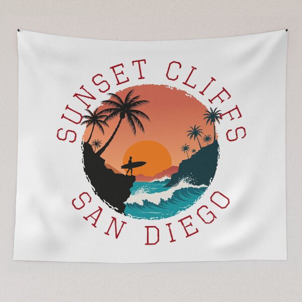 Item preview, Sunset Cliffs – San Diego (with Red Lettering) designed and sold by VelvetRoom.