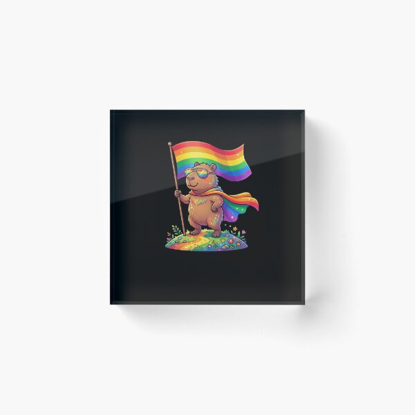 Item preview, Capybara Rainbow Flag Pride LGBTQ+ Support designed and sold by snowry.