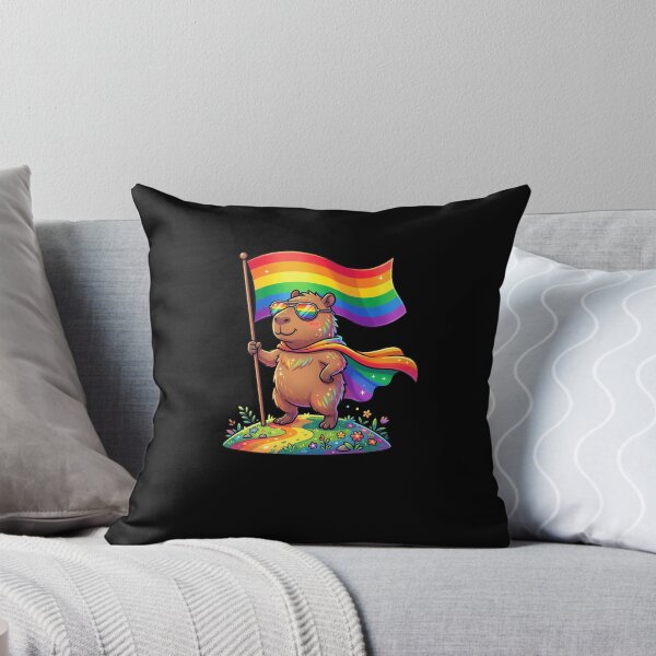 Item preview, Capybara Rainbow Flag Pride LGBTQ+ Support designed and sold by snowry.