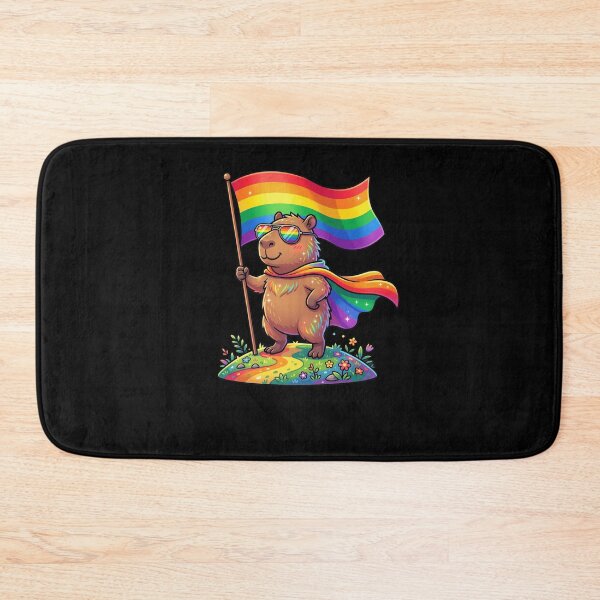 Item preview, Capybara Rainbow Flag Pride LGBTQ+ Support designed and sold by snowry.