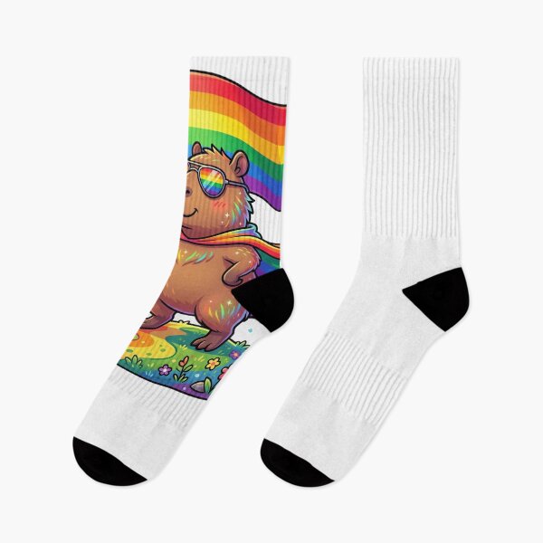 Item preview, Capybara Rainbow Flag Pride LGBTQ+ Support designed and sold by snowry.